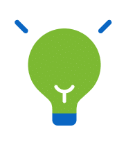 Green light bulb with blue rays